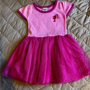 Barbie Toddler Girls Cosplay Glittery  Pink Dress With Embroidery Size 4T 2024